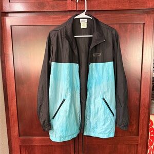 Vintage 90s Men’s Speedo Windbreaker Jacket Teal & Black – Medium – Made in USA